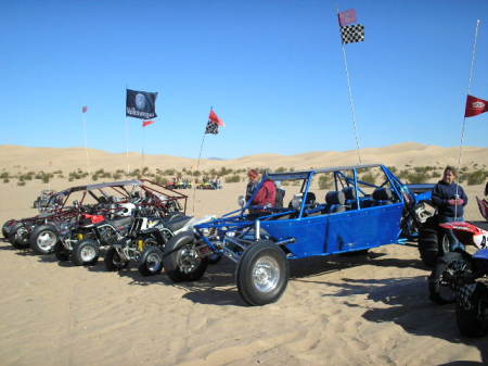 With friends at Glamis...blue rail is mine.