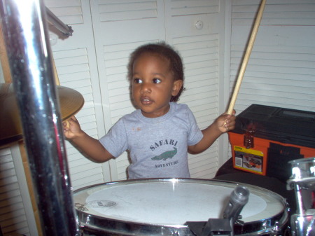 AJ on the Drums