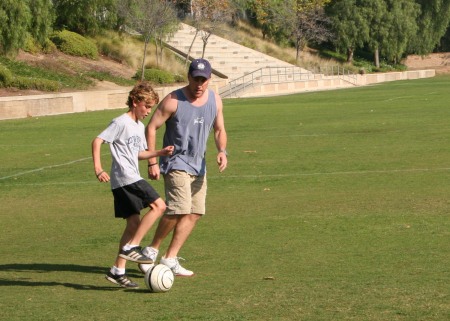 Playing Soccer with my Son , Brady