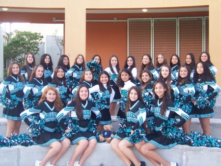 Paul W. Bell Middle School cheerleading squad