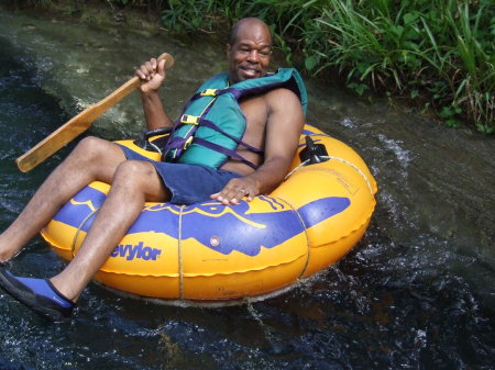 Tubing down the Jamaican river