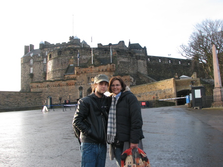 With my son, Clint at Edinburgh Castle