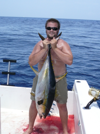 Youngest son on a big tuna