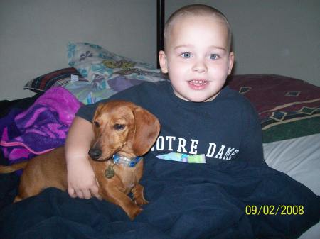 my son and the weinner dog!!!!!