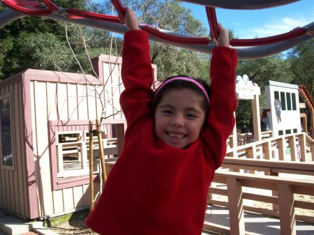 Amaya on the monkey bars!