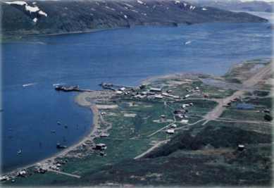 aerial view of my village on the Bering Sea