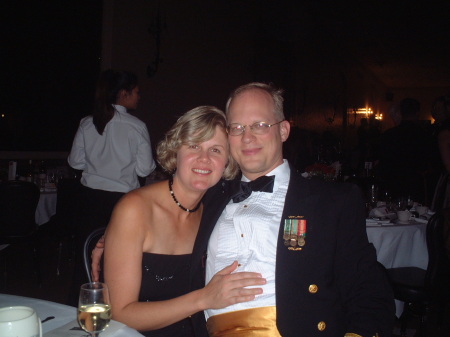 The wife and a very comfortable Lt Cdr at the Marine Corps Ball 04