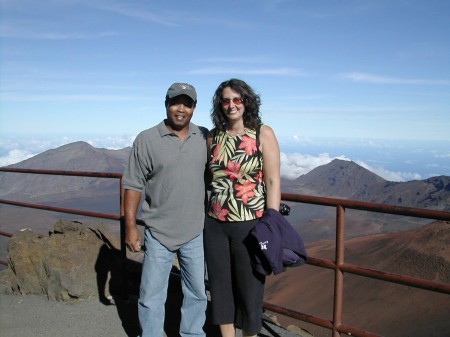 At the summit of Mt Haleakela