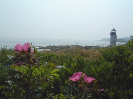 Marshall Point Lighthouse with Rosa Rugosa