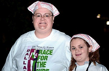 Stacey and Amy at Race for the Cure, Dallas, October 2004