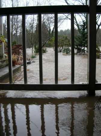 The Deschutes River in flood stage