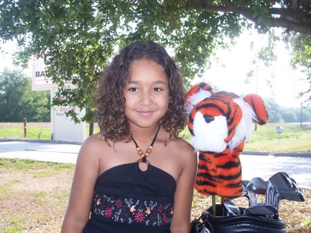 Madison, daughter, with Tiger