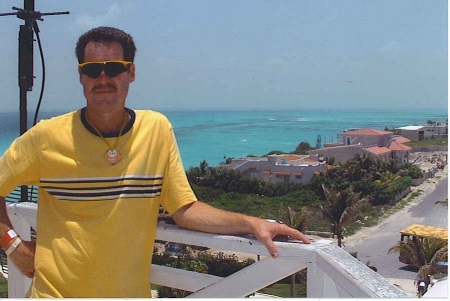 Lonny at the top of a lighthouse.