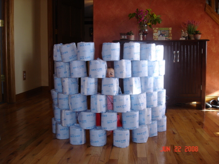 Toilet paper fort!