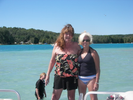 Jackie & Pizza on Torch Lake--2008