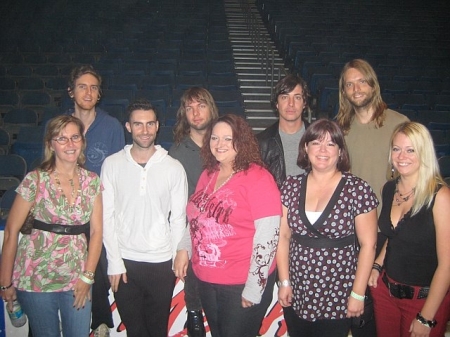 Heather (front right) with Maroon Five