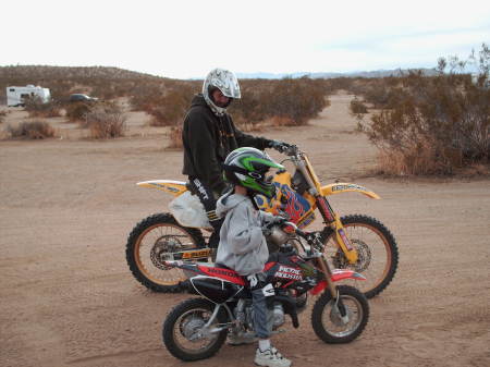 The 2 boys about to ride off