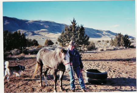 Me, my horse Cheyenne and my dog Bear