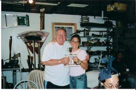 Big Ray and me...Poker League...Winning Trophy