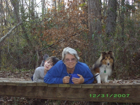 justin, me and lady on bridge