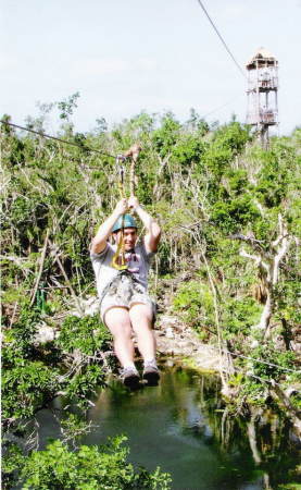 Zipline through jungle in Mexico