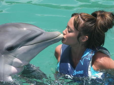 Me making out with Flipper in Jamaica