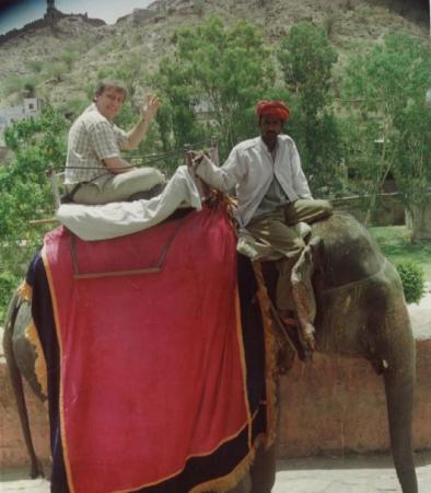 Riding an Elephant to a Palace in India
