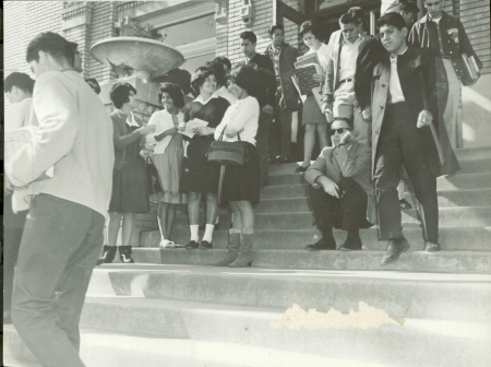 mr. Lowery sitting on the steps...