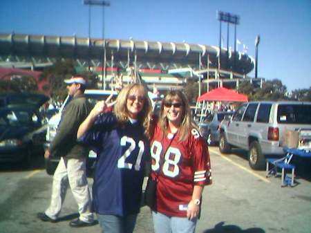 Karen at the 9er Cowboy game on 9/25/05