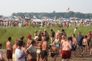 boating party on gull island
