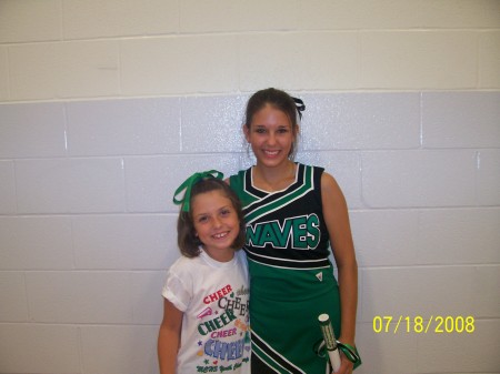 Brittany at cheerleading practice