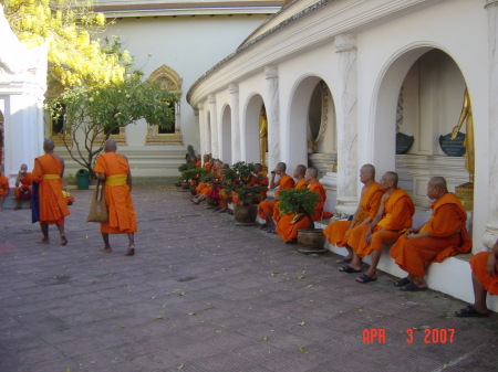 Monks on break