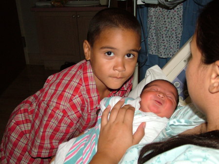Crystal my daughter my First grandson Lamar and his new little brother Karlen