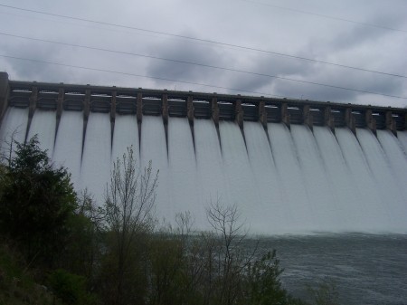 Bull Shoals Dam With Flood Gates Open