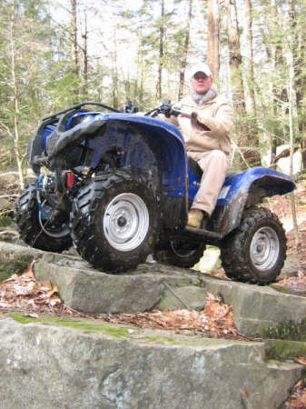Quad riding in the woods near my home