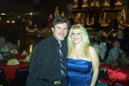 My husband Will and I at Christmas party