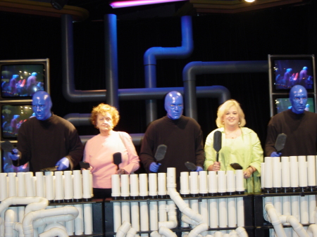 Kim Performing with Blue Man Group in Vegas 11/2005