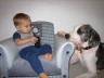 My hubby & I have Great Danes and this is our son w/ our 5 month old Great Dane, Farley
