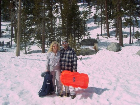Robert & I playing in the snow in Tahoe!!