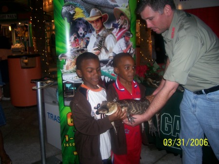 My Son and Grandson holding an alligator