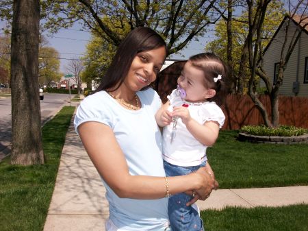 Catanya with her God daughter passing the time