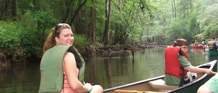 Levi & Leesa canoeing