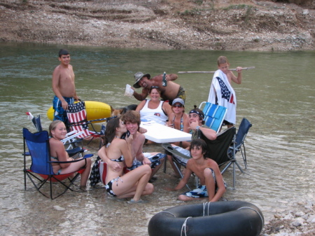 Partying ON the river.