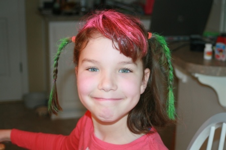 Emilie on crazy hair day