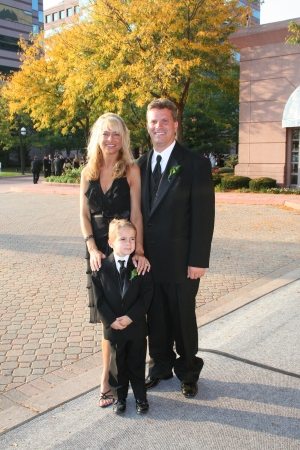 My husband and I with our son at his brother's wedding 10/07