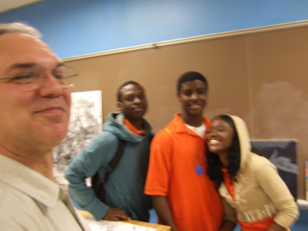 with art students at Walker High, N.O.