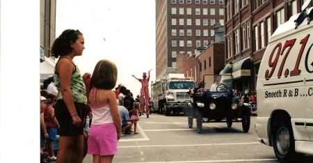 Me and my nephews in the Greensboro 4th of July parade in my 1917 ford