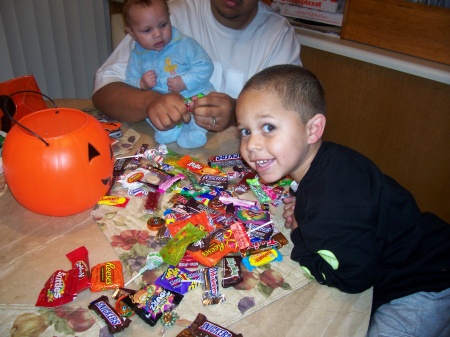 T.J. WITH HIS HALLOWEEN CANDY