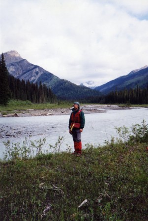 Columbia Ice Fields are upstream in the background, spent a total of 45 days in this valley. it rained for most of them.