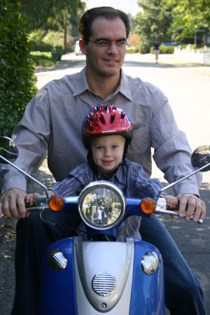 Rhett and Dad on Rhett's first hog